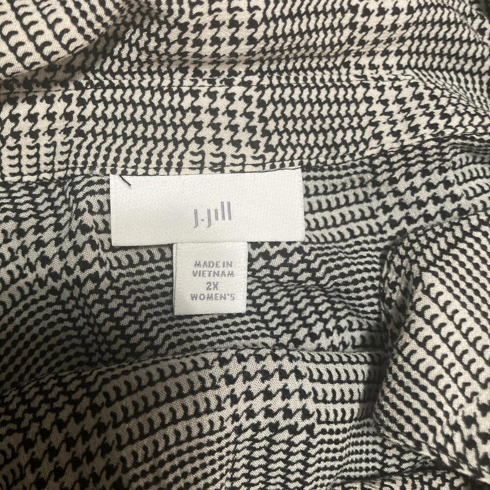 J Jill 3/4 Sleeve Tunic Houndstooth Button Up Light Weight Comfortable Size 2X - Picture 3 of 4